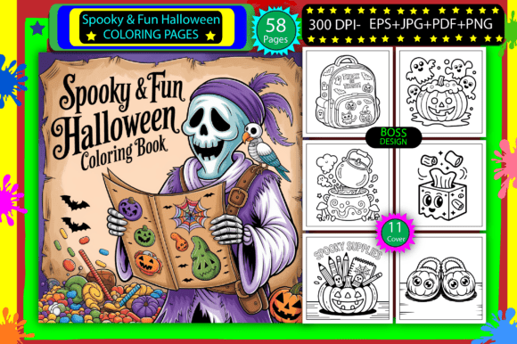 Download Spooky &amp; Fun Halloween Coloring Pages - Premium Bundle