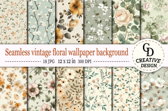 Download Seamless Vintage Floral Wallpaper - Floral wallpaper Collection